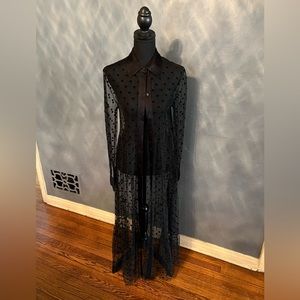 Zara sheer polka dot detail maxi dress, Size S